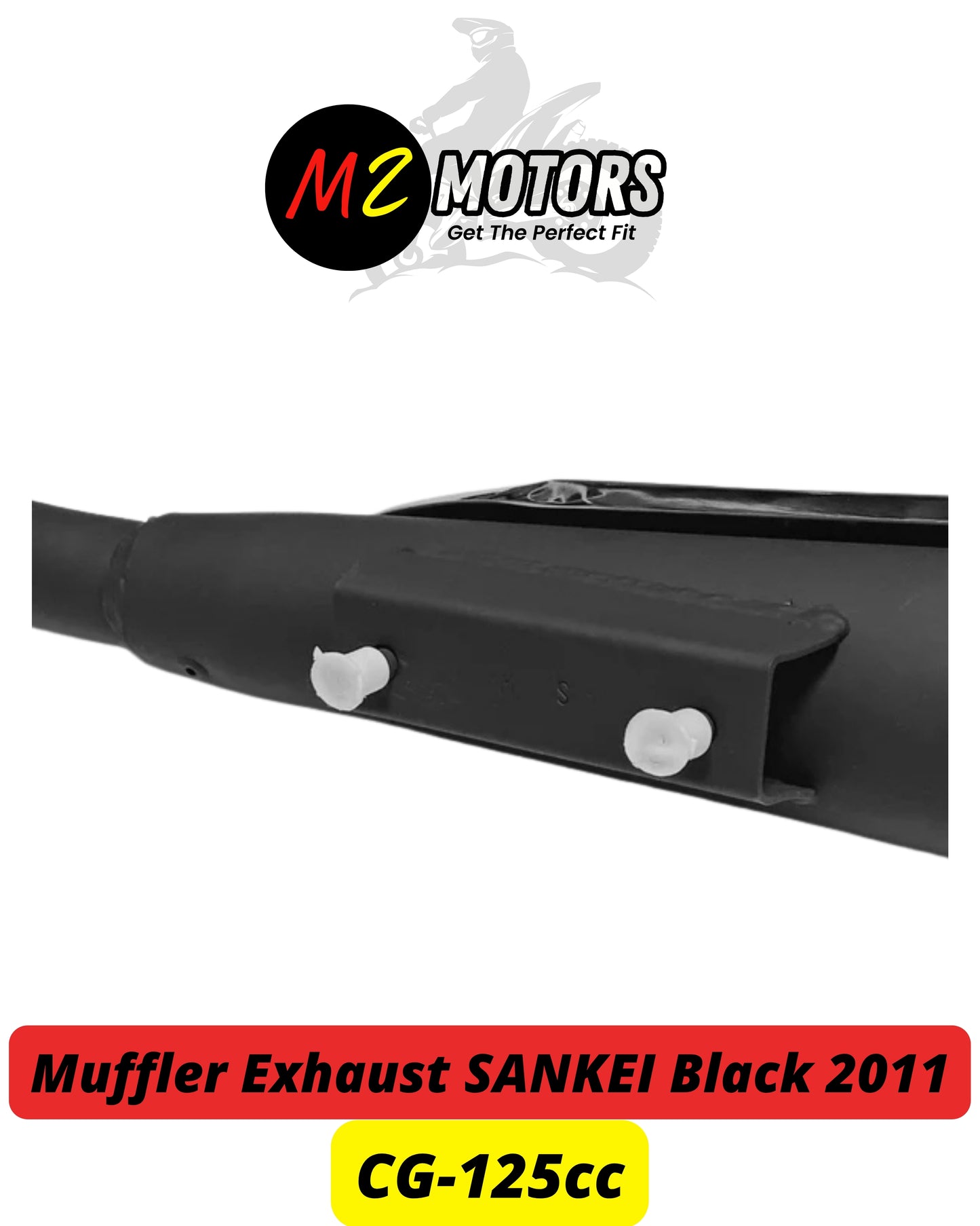 Muffler Exhaust Black Silencer SANKEI 2011 for Honda CG125 - Premium Sound & High Performance