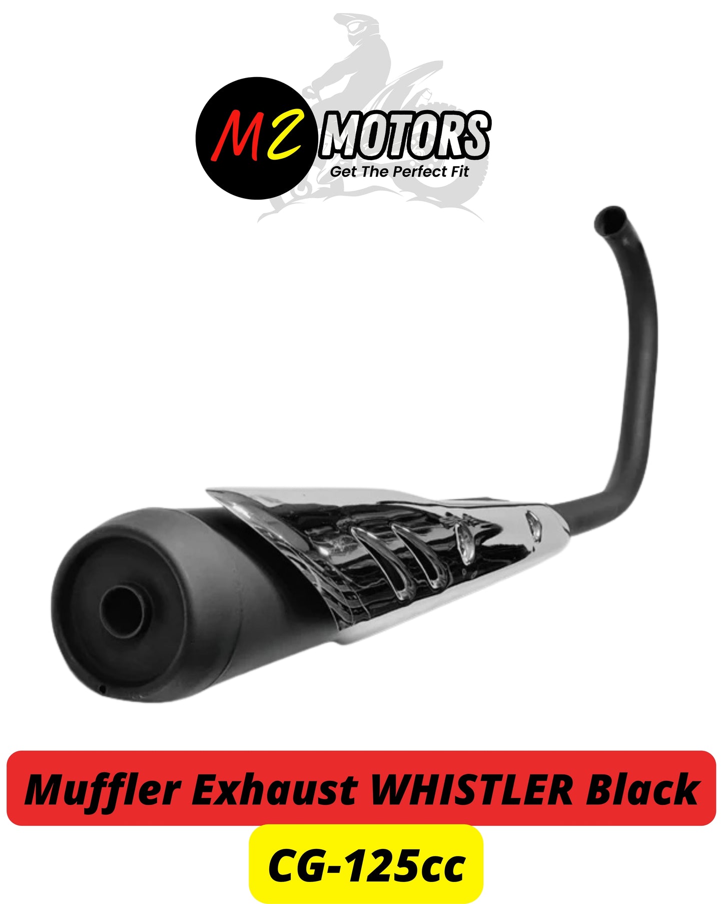 WHISTLER BLACK | Pakistan’s # 1 Sound Exhaust For Honda CG125| Top Quality | Best Sound | Best Finishing