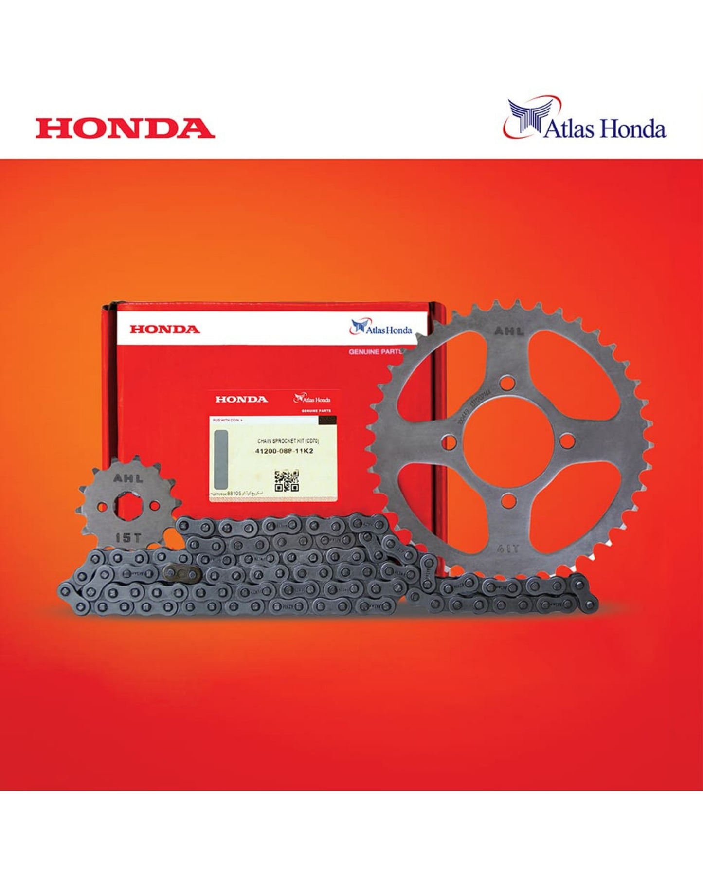 Chain Sprocket Kit CD-70cc Atlas Honda Genuine