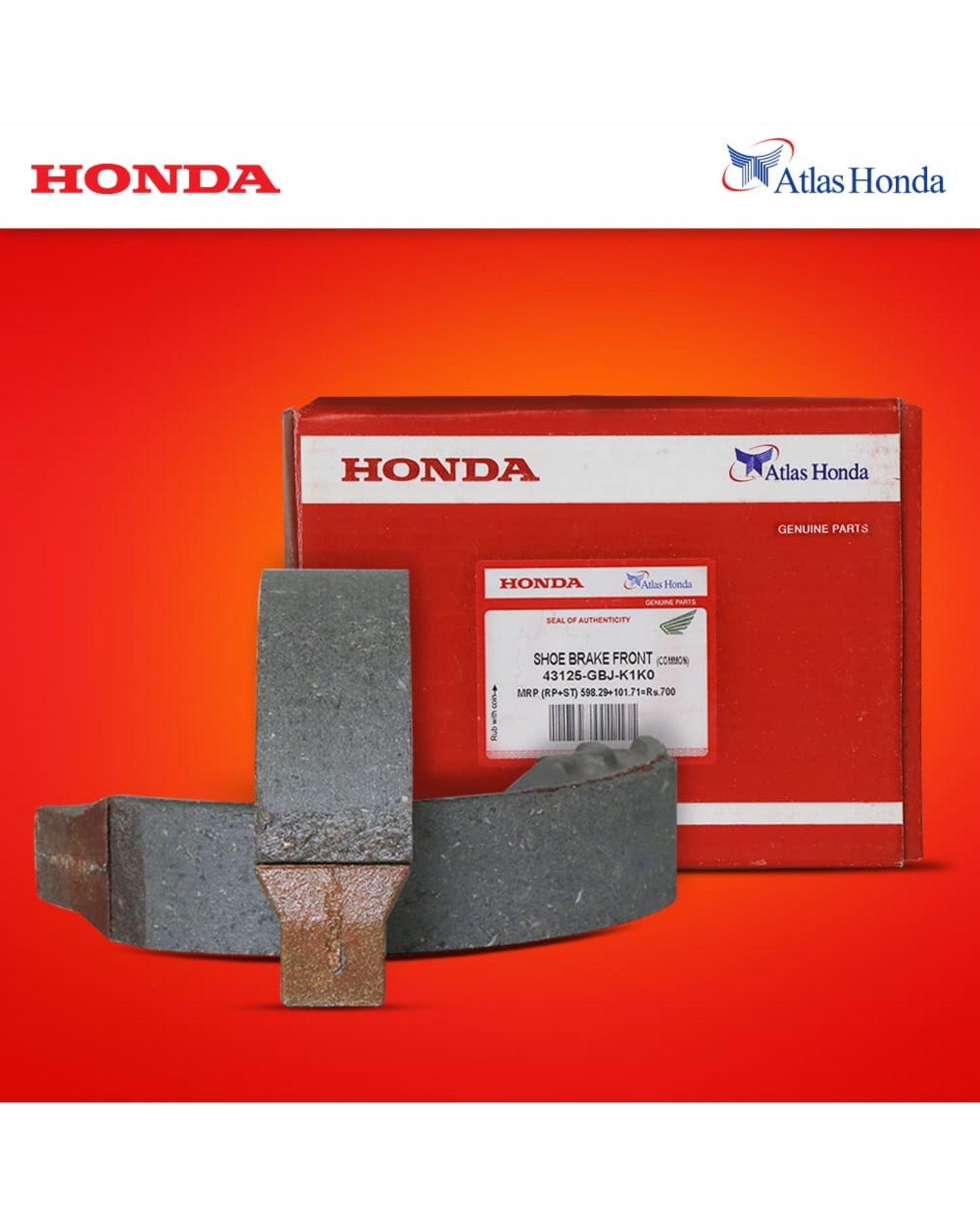 Brake Shue Set Front And Rear CG-125cc Atlas Honda Genuine