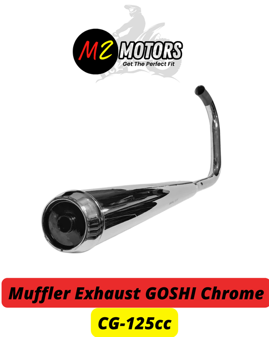 Muffler Exhaust Chrome Silencer GOSHI for Honda CG125 - Premium Sound & High Performance
